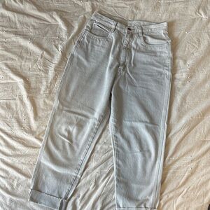 Vintage bill blass 100% cotton jeans light gray off white